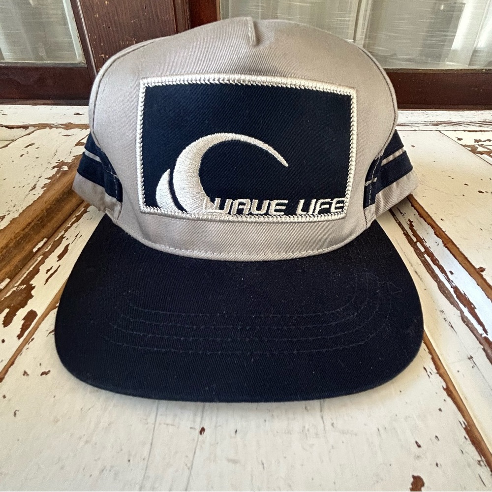 Wave Life Gray & Black Cotton Adjustable Baseball Cap One Size Unisex Snapback